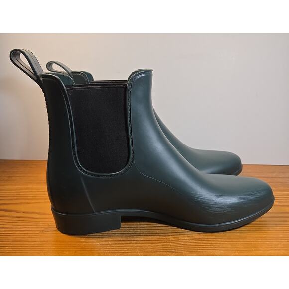 J CREW Mercantile Chelsea Womens 10 Green Rain Boots Ankle Waterproof - Picture 6 of 7